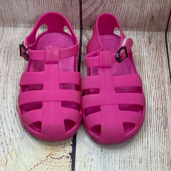 Pink Jelly Sandals Closed Toe Sz 6 - Picture 1 of 9